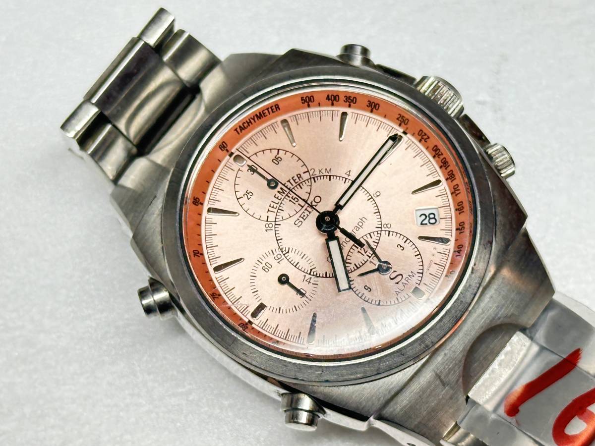 16248〇腕時計 セイコー サス クロノグラフ ピンク ブレス メンズ_画像3
