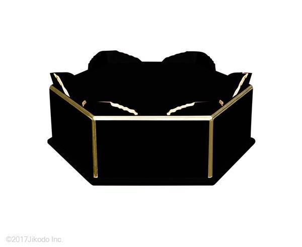 寺院仏具】黒塗り 簡易型六角木魚台 磬子台 幅30センチ 国内 寺院仏具】黒塗り 簡易型六角木魚台 磬子台 幅30センチ 国内