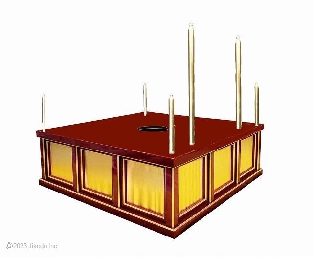 【寺院仏具】潤み塗り　鎌倉型護摩壇3.5尺　壇のみ(天板に60cm角ステンレスプレート付)自社工場制作木製仏具(受注生産品)(商品番号10222u）_画像4
