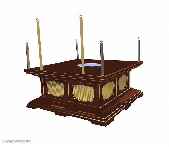 【寺院仏具】潤み塗り　高級護摩壇3.5尺　壇のみ(天板に60cm角ステンレスプレート付)国内自社工場製木製仏具(受注生産品)(商品番号10221u）_画像1