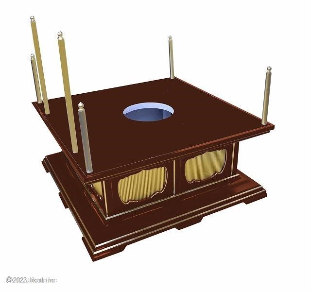 【寺院仏具】潤み塗り　高級護摩壇3.5尺　壇のみ(天板に60cm角ステンレスプレート付)国内自社工場製木製仏具(受注生産品)(商品番号10221u）_画像4