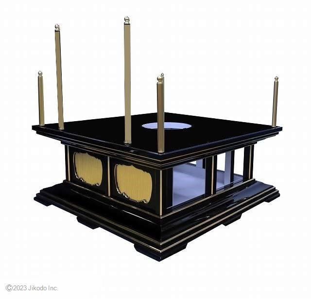 【寺院仏具】黒塗り　高級護摩壇3.5尺　壇のみ(天板に60cm角ステンレスプレート付)国内自社工場制作木製仏具(受注生産品)(商品番号10221k）_画像6