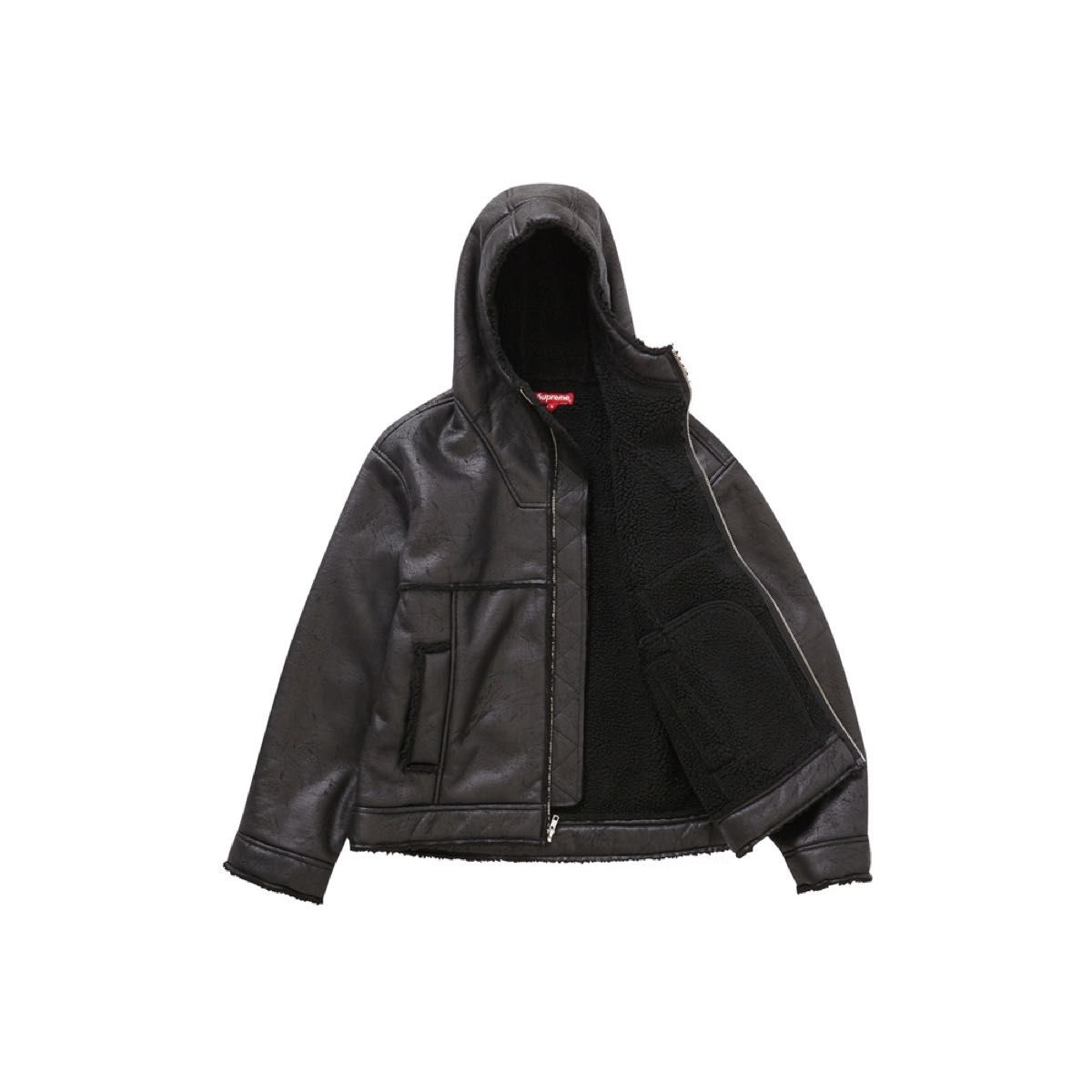 supreme faux shearling hooded jacket M フェイクレザー supreme faux shearling hooded jacket M フェイクレザー