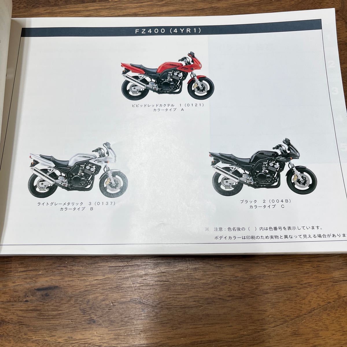 MB-1689★クリックポスト(全国一律送料185円) YAMAHA PARTS CATALOGUE パーツカタログ FZ400(4YR10 4YR-28198-17-J1 '97.3発行 L-4/④_画像4