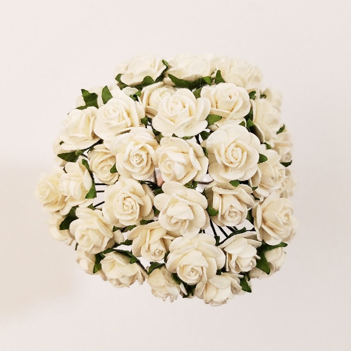  искусственный цветок [ Mini * бумага цветок роза ( белый #152) диаметр примерно 15mm 50шт.@] ручная работа lease искусственный цветок букетик 
