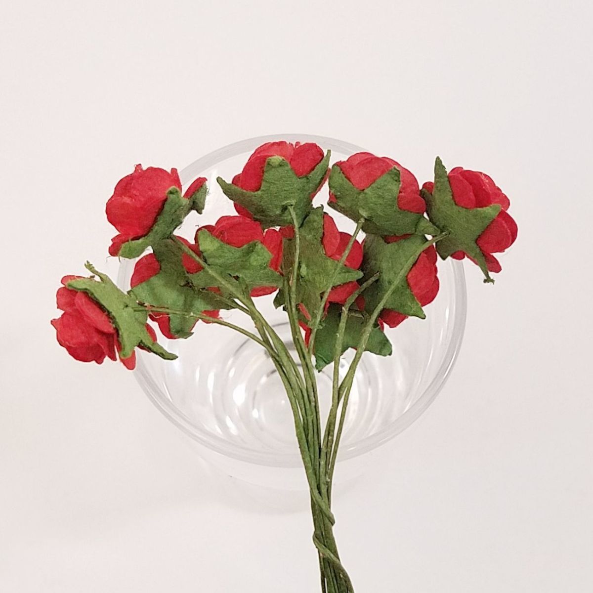 искусственный цветок [ Mini * бумага цветок роза ( красный #101) диаметр примерно 15mm 50шт.@] ручная работа lease искусственный цветок букетик 