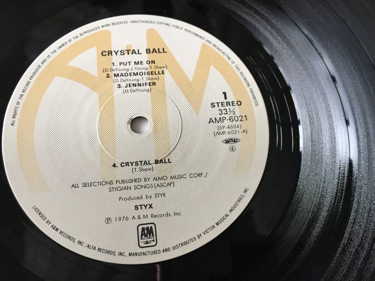 2417●Styx - Crystal Ball / AMP-6021 / スティクス クリスタル・ボール / 12inch アナログ盤_画像4