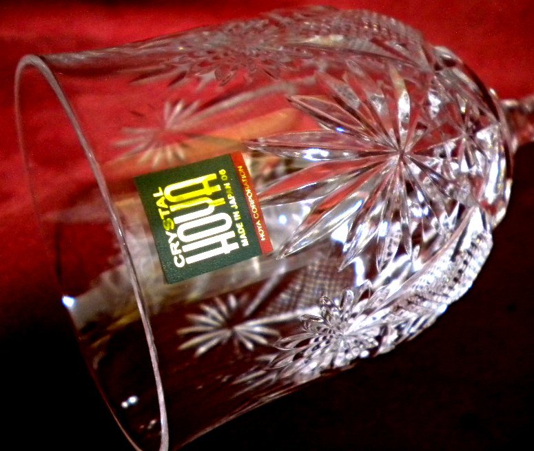 売切 HOYA 高級クリスタル ワイン グラス カットグラス 容量150cc 1客 未使用 Ａ/B 寸法φ上62/中61/下65×H156mm 重量210ｇ 口元厚1.4mm_画像7