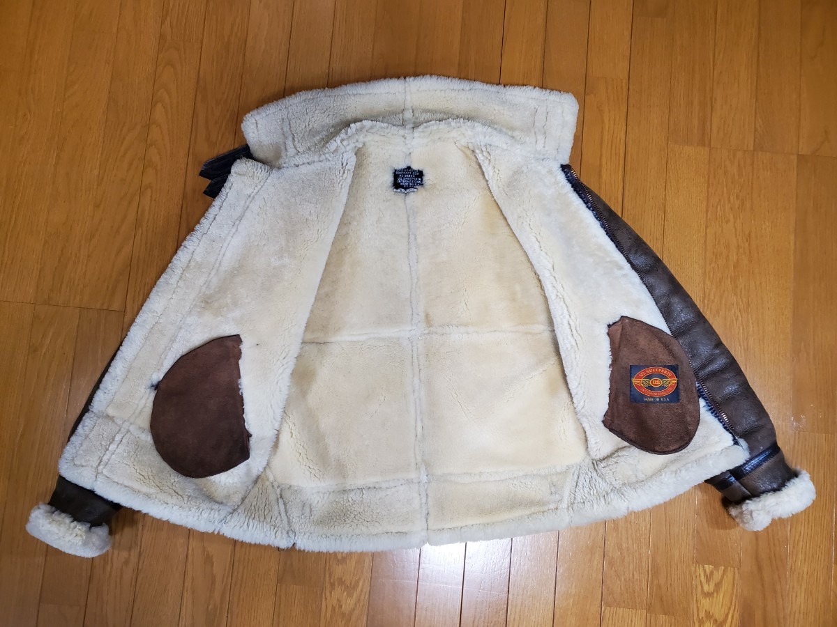 《№828》U.S.SHEEPSKIN（ユーエスシープスキン）ＴＡＰＥ Ｂ－３ ムートンフライトジャケット USAサイズＳ ☆目立った傷や汚れなし☆_画像8