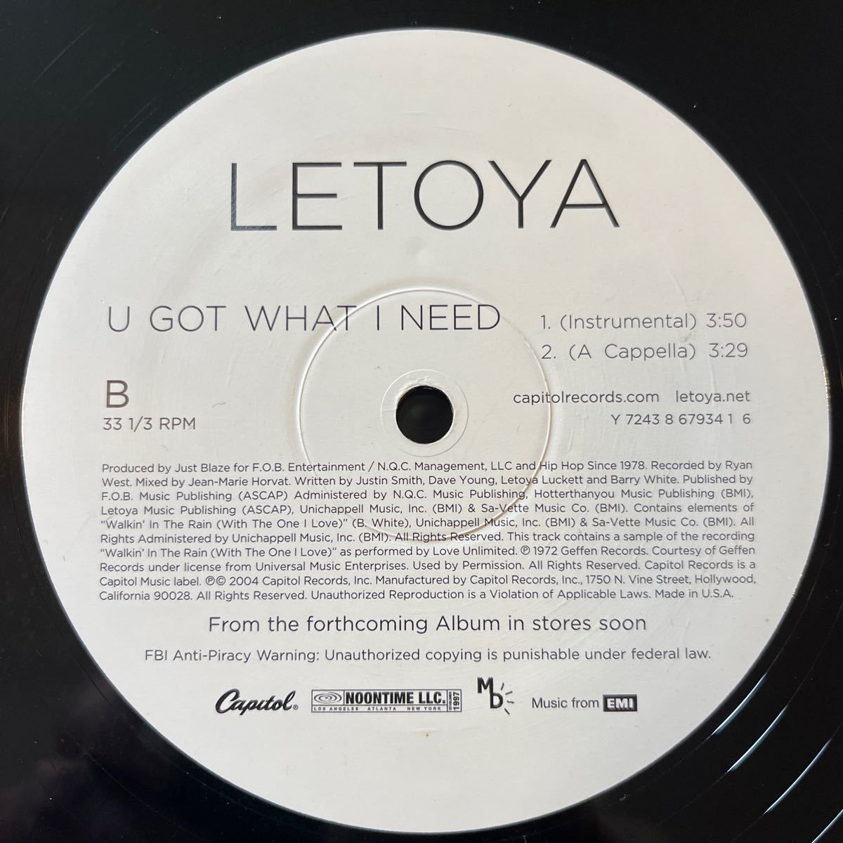 ラトーヤ/LETOYA/U GOT WHAT I NEED/レコード/中古/DJ/CLUB_画像3