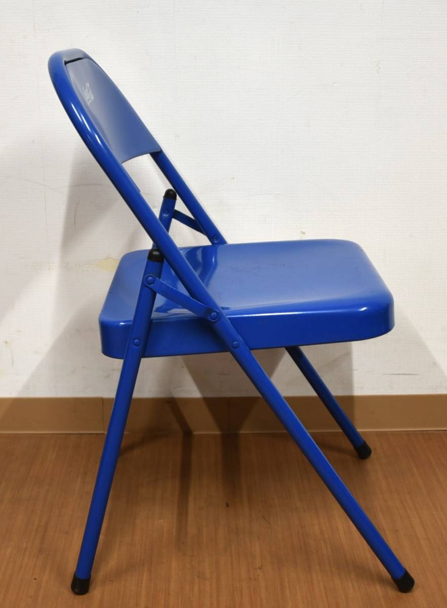 EY1-10 現状品 コカコーラ 鉄製 パイプ椅子 ブルー チェア 折りたたみ | 昭和レトロ アンティーク ヴィンテージ 長期保管品_画像5