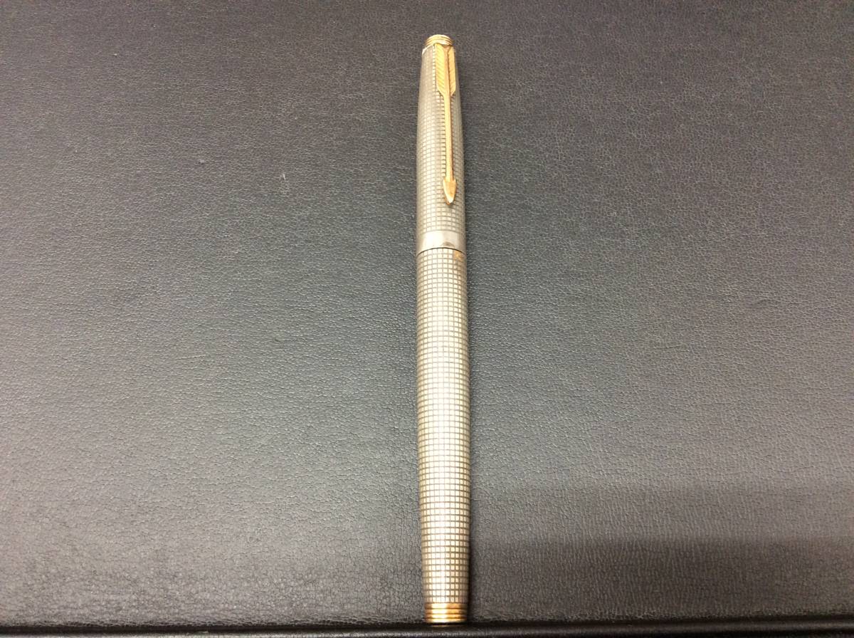 S1220　PARKER パーカー STERLING CAP&BARREL USA 万年筆 ペン先 14K XF スターリング シルバー 筆記用具 筆記未確認_画像2