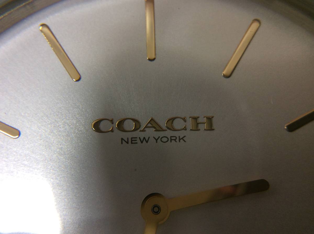 S959　COACH コーチ 腕時計 クオーツ CA.120.7.34.1598 ボーイズ アイボリー 不動 テスター〇 ブランド_画像6