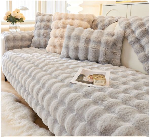  чехол на диван .... теплый мягкий мех кролика ковер нежный осень-зима подушка для сидения защищающий от холода теплоизоляция смещение предотвращение ...90*180cm PT063