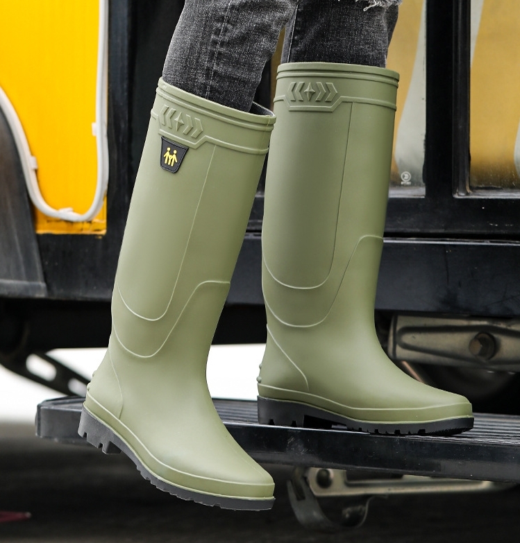  men's casual long height rain shoes . slide rain boots waterproof comfortable work shoes PT231-1