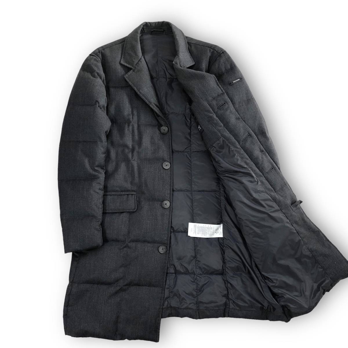 美品 送料込　エンポリオ アルマーニ ウール ダウンコート ホワイトダックダウン EMPORIO ARMANI JEANS WOOL DOWN COAT ダウンジャケット M_画像2