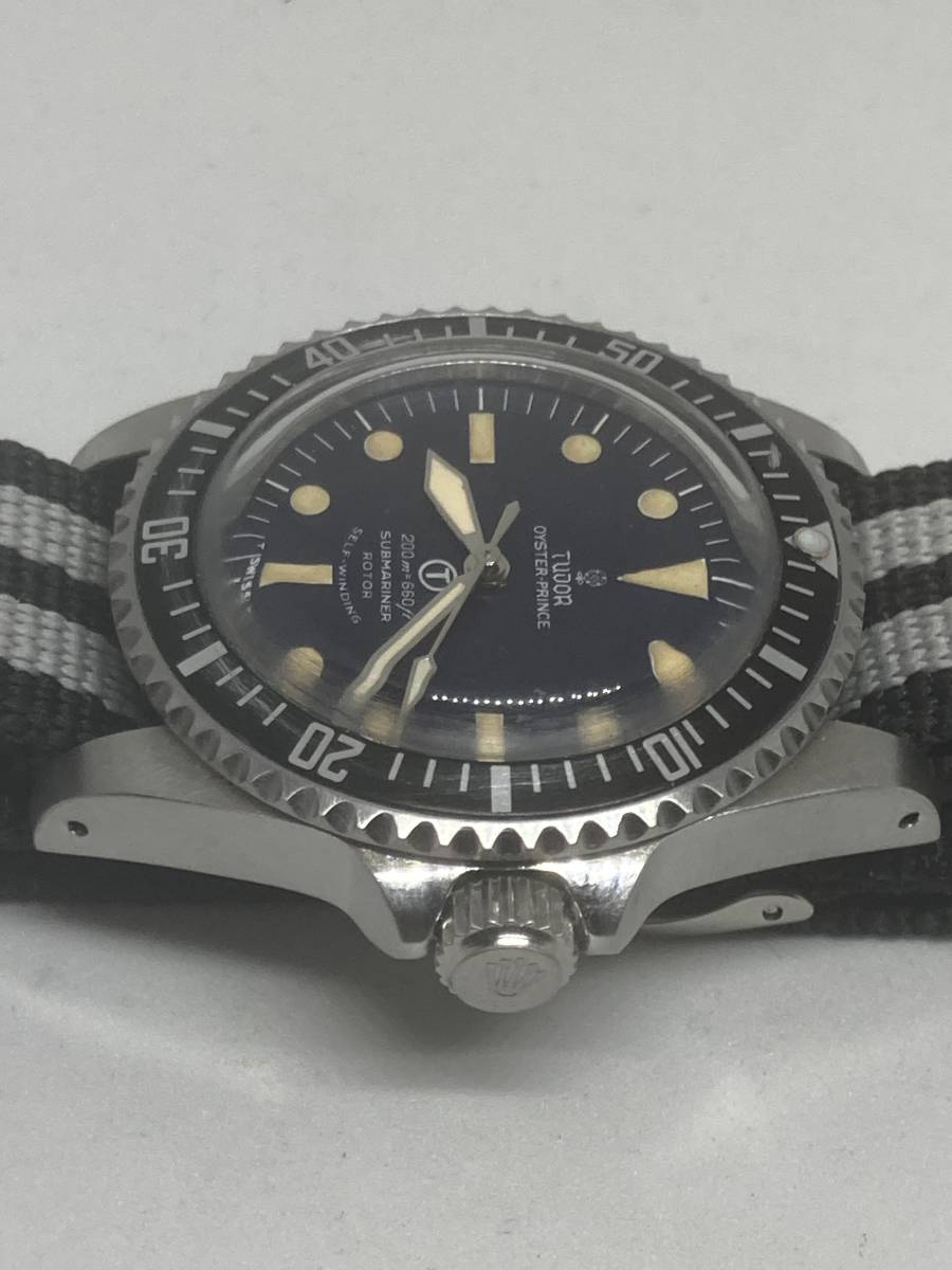 OH済・現状品／TUDOR submariner チュードル／サブマリーナ 小薔薇サブ Tマーク 軍用仕様 青文字盤 自動巻 ノンデイト