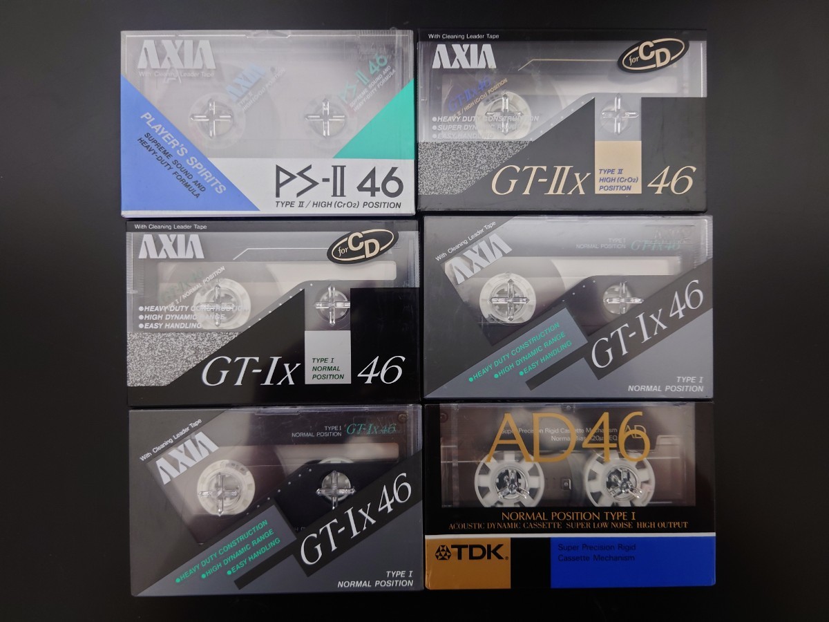 即決　希少　当時物　送料無料 　新品未開封品　AXIA PS Ⅱ 46 GT Ⅱ　46　GT 1X 463 TDK AD 46 ６巻セット_画像1