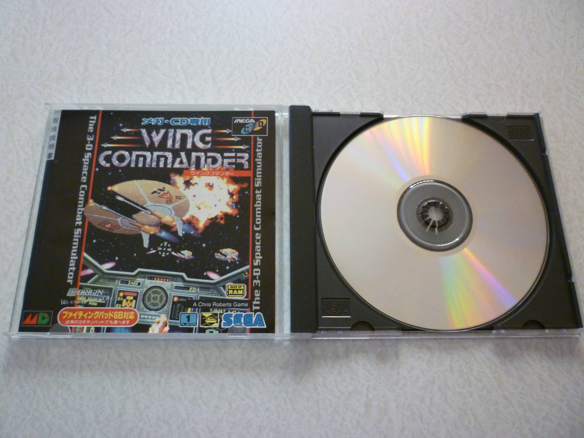  free shipping Wing commander mega CD Mega Drive shooting STG retro surface white unusual start-up verification settled sega Sega obi attaching MD