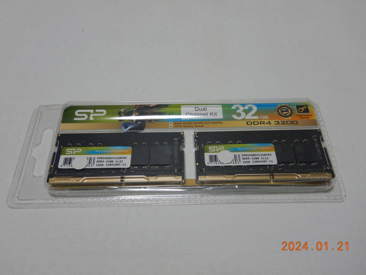 シリコンパワー　SP　DDR4 3200　16GB×2枚　計32GB_画像1