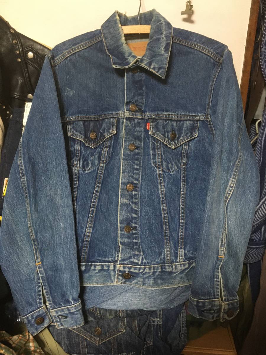 2401ビンテージ70'sリーバイスLEVI'S70505BIGビッグサイズBIG E直後デニムDENIMジャケットOLDオールド4thジージャン色落ち古着USED3rd_画像1