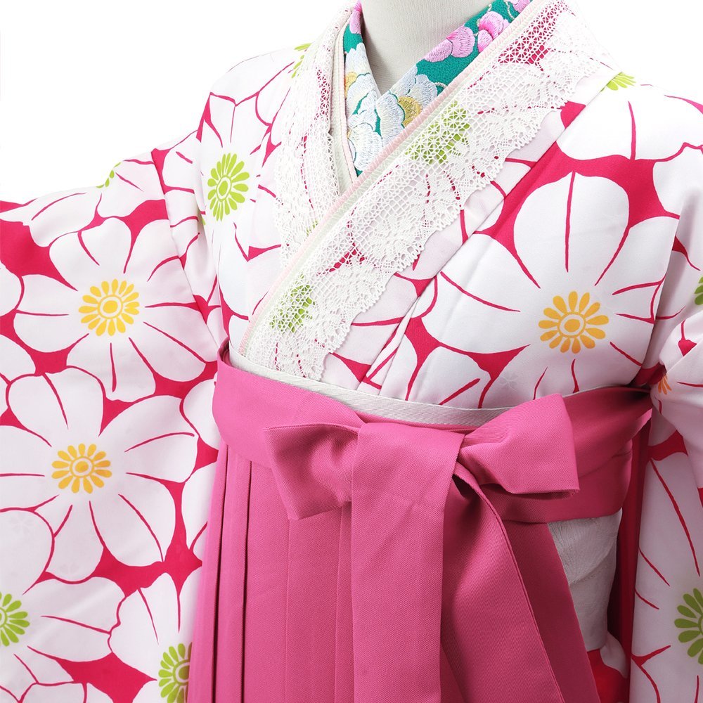 ◆二尺袖着物 袴 2点セット◆桜刺繍入り はかま ピンク Mサイズ 2p-57-2 【卒業式 謝恩会】_画像4