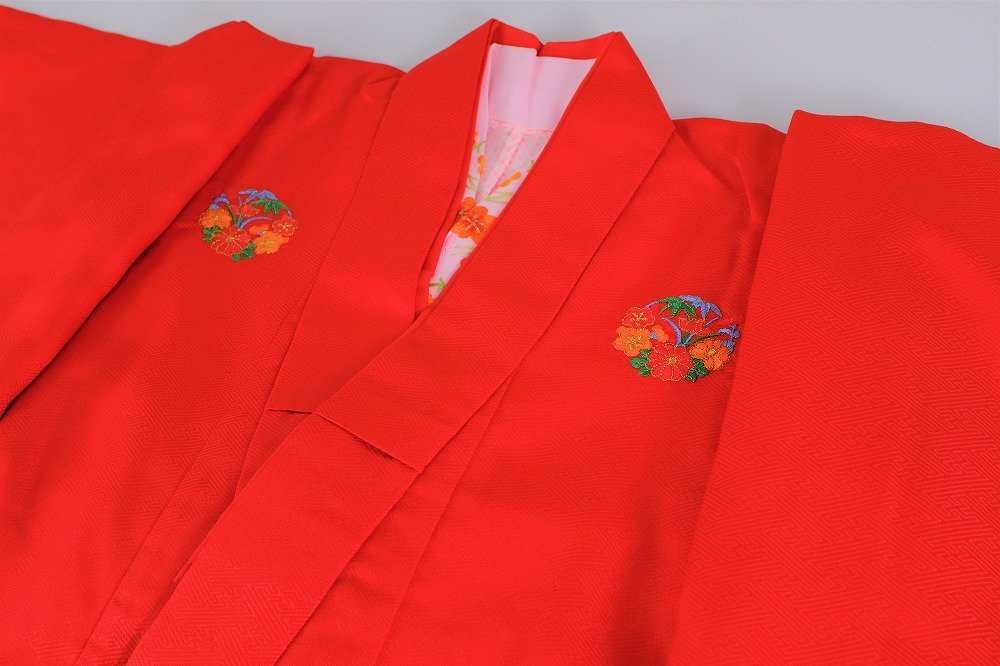 [ товары по специальной цене ]# "Семь, пять, три" # одноцветный вышивка цветок . ввод 7 лет для 4 . кимоно * нижняя рубашка 2 позиций комплект 1-872