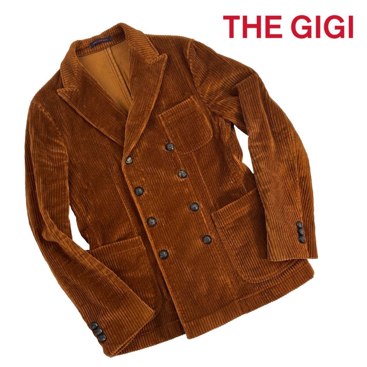 定価10.5万+税 極美品 THE GIGI ザ ジジ ダブルプレストジャケット サイズ46/M相当 太畝コーデュロイ ブラウン メタル釦 イタリア製 A3090