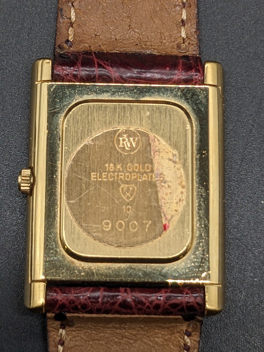 RAYMOND WEIL レイモンドウィル GENEVE 9007クォーツ 18K GOLD ELECTROPLATED メンズ腕時計 _画像5