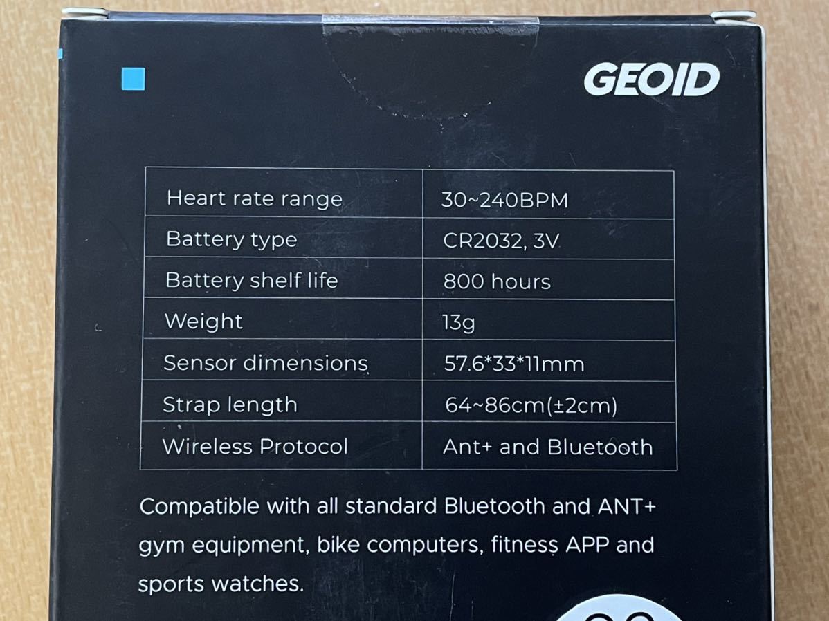 【新品未使用】GEOID HS500 ハートレートモニター Bluetooth/Ant+対応 (心拍計/心拍センサー/ハートレートセンサー)_画像3