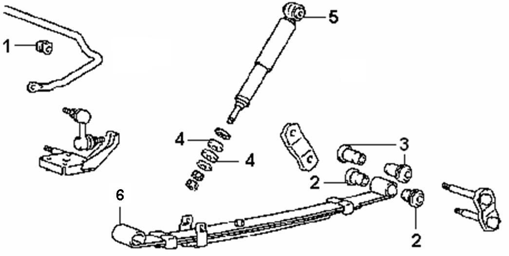 SIBERIAN BUSHING リーフスプリング後方・上側用ウレタンブッシュ デリカスターワゴン P25W Rr サスペンション 4個 3-10-071 MB111071/415_画像3