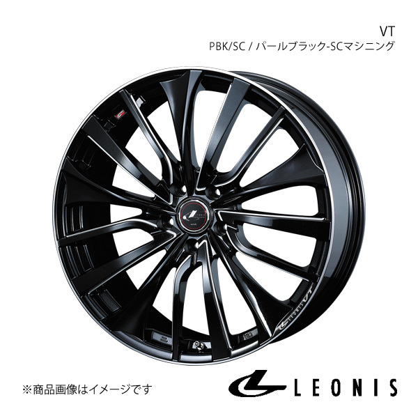 LEONIS/VT アルファード 30系 2018/1～ アルミホイール1本【20×8.5J 5-114.3 INSET35 PBK/SC(パールブラック/SCマシニング)】0036382