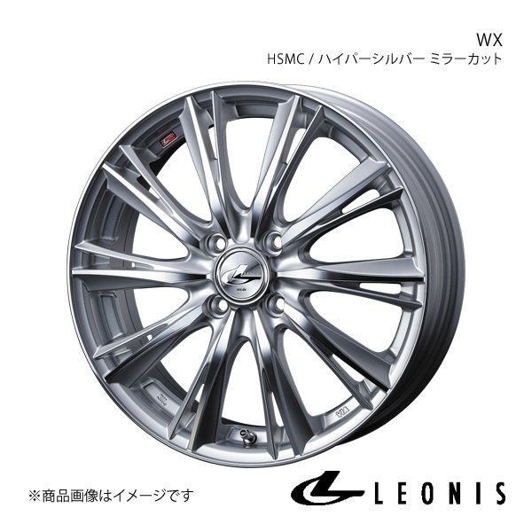 LEONIS/WX アクア K10系 FF 15インチ車 アルミホイール1本【15×5.5J 4-100 INSET43 HSMC(ハイパーシルバー ミラーカット)】0033862_画像1