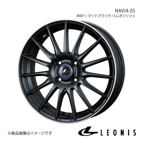 LEONIS/NAVIA 05 アクア K10系 4WD アルミホイール1本【15×5.5J 4-100 INSET43 MBP(マットブラック リムポリッシュ)】0036250_画像1