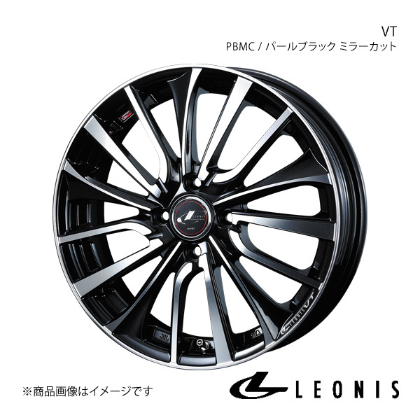 LEONIS/VT ティーダ/ラティオ C11 アルミホイール1本【17×6.5J 4-100 INSET42 PBMC(パールブラック ミラーカット)】0036342_画像1