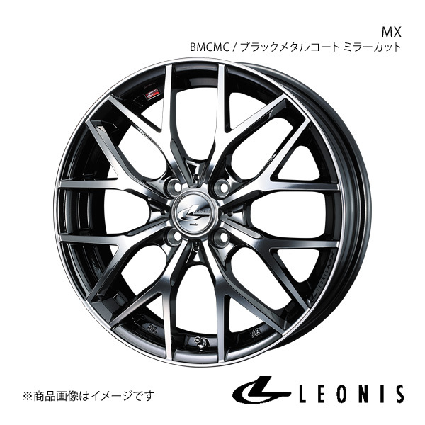 LEONIS/MX ポルテ 140系 FF 14インチ車 アルミホイール1本【16×6.0J 4-100 INSET42 BMCMC(ブラックメタルコート ミラーカット)】0039043_画像1