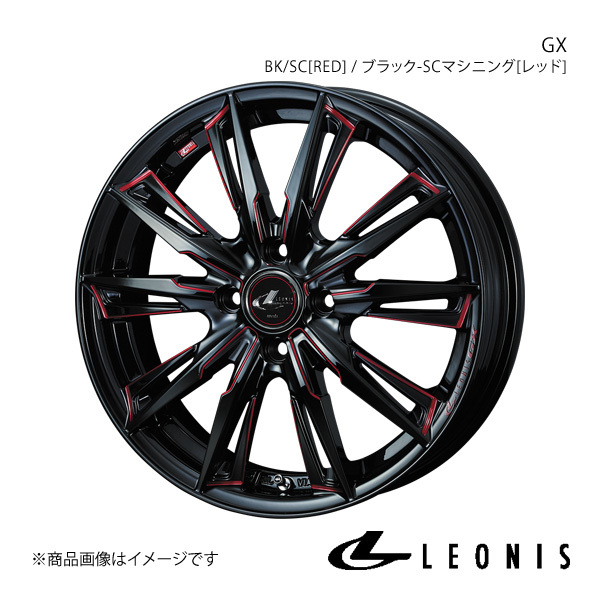 LEONIS/GX ミラ L270系 アルミホイール1本【16×5.0J 4-100 INSET45 BK/SC[RED](ブラック/SCマシニング[レッド])】0039338_画像1