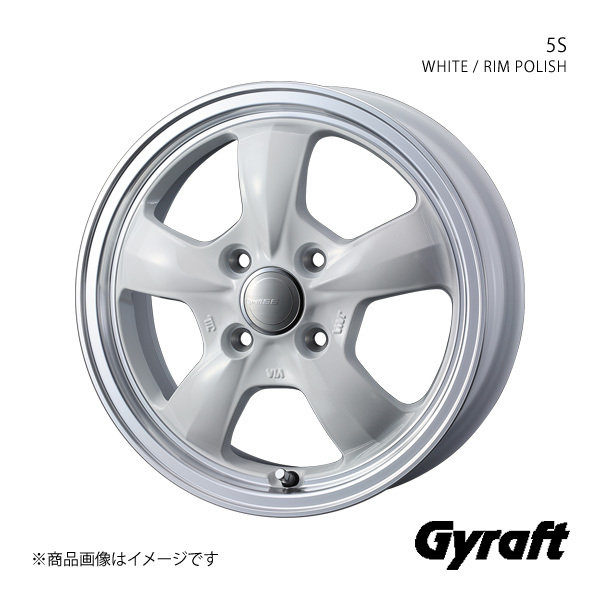 Gyraft/5S ウイングロード Y12 アルミホイール1本【15×5.5J 4-100 INSET42 WHITE/RIM POLISH】0041427_画像1