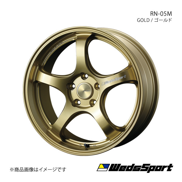 WedsSport/RN-05M インプレッサWRX STI GRB/GRF/GVB/GVF 4ポットキャリパー アルミホイール1本【18×8.5J 5-114.3 INSET52 GOLD】0072824_画像1