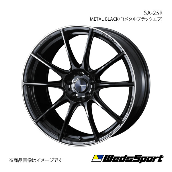 WedsSport/SA-25R スカイライン V37 4ポットキャリパー(400R 含む) アルミホイール1本【19×8.5J 5-114.3 INSET45 METAL BLACK/F】0073820_画像1