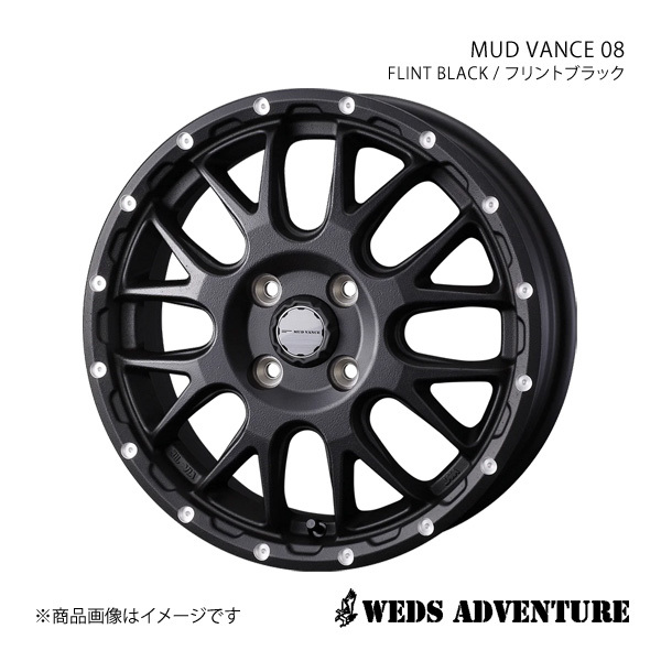 WEDS-ADVENTURE/MUD VANCE 08 プレオプラス LA300系 アルミホイール1本【15×4.5J 4-100 INSET45 FLINT BLACK】0041123