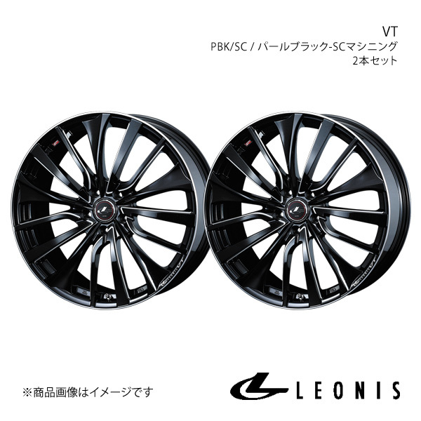 LEONIS/VT RENAULT メガーヌ BBM5P アルミホイール2本セット【18×8.0J 5-114.3 INSET42 PBK/SC】0036366×2_画像1