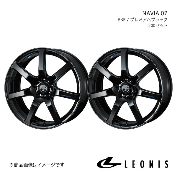 LEONIS/NAVIA 07 クラウン 200系 FR 4ポットキャリパー アルミホイール2本セット【18×8.0J 5-114.3 INSET42 PBK】0039580×2_画像1