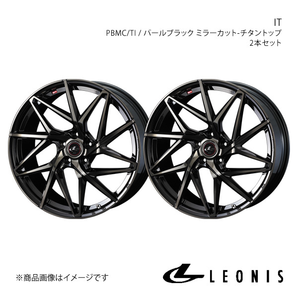 LEONIS/IT ステージア M35 FR アルミホイール2本セット【19×8.0J 5-114.3 INSET43 PBMC/TI】0040626×2_画像1