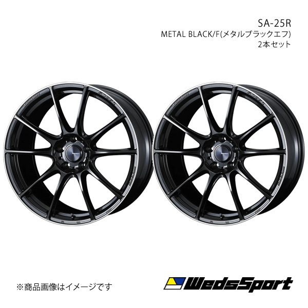 WedsSport/SA-25R エクストレイル T31 純正タイヤ(225/45-19) ホイール2本セット【19×8.0J 5-114.3 INSET45 METAL BLACK/F】0073813×2_画像1