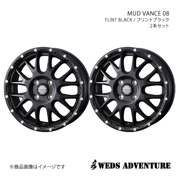 WEDS-ADVENTURE/MUD VANCE 08 パッソ 30系 +hana アルミホイール2本セット【14×5.0J 4-100 INSET35 FLINT BLACK】0041122×2