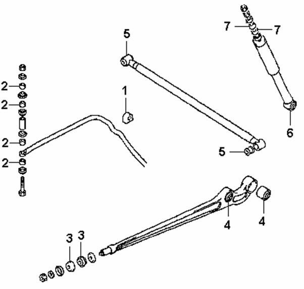 SIBERIAN BUSHING/シベリアンブッシング ショックアブソーバー用ウレタンブッシュ パジェロ V43W Rrサスペンション 4個 3-03-1405 MB633909_画像3