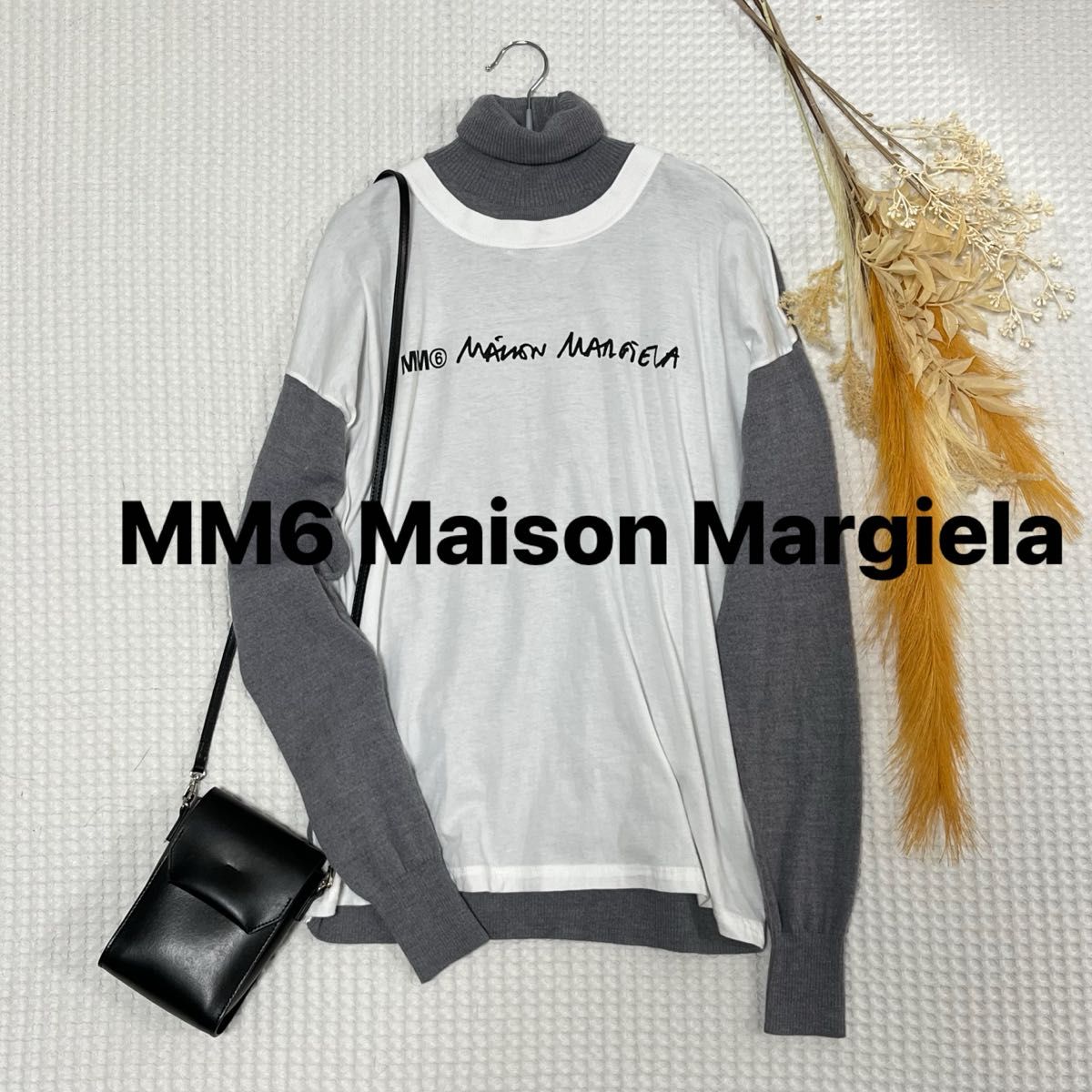 MM6 エムエムシックス メゾンマルジェラ ハイネックレイヤードニット Tシャツ ニット プルオーバー トップス