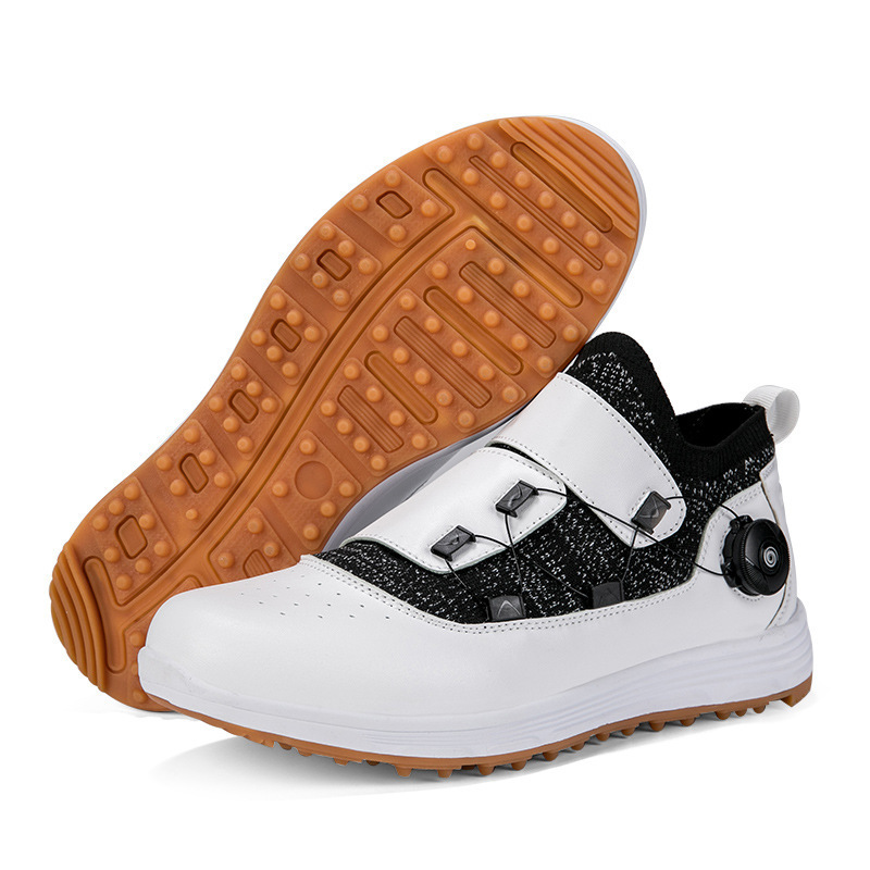最高級 ゴルフシューズ 運動靴 メンズ 4E 幅広 スニーカー スポーツシューズ ダイヤル式 フィット感 新品 防水性 耐久性 ホワイト 24.5~28_画像5