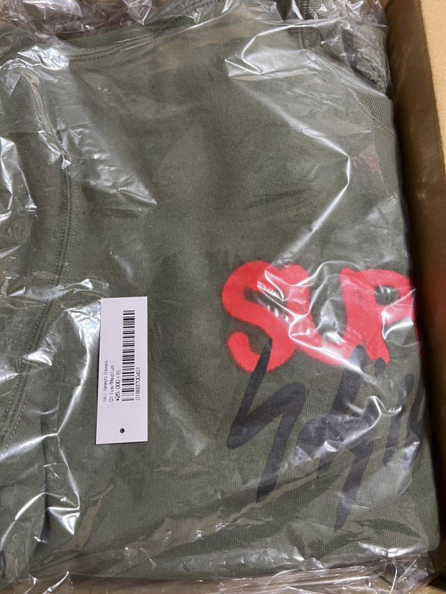 【M】Supreme Yohji Yamamoto Crewneck Olive Medium シュプリーム ヨウジヤマモト クルーネック スウェット 新品未使用 国内正規品 20FW_画像2